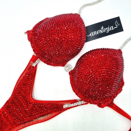Pro style Queen Red stock - Sujetador B (Sujetador copa con aro)  Braguitas  S (V Frontal, corte Brasilero-